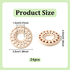 木製の水晶球の陳列台  クリスタルボールベースホルダー  花  ナバホホワイト  35x4.5mm  内径：12mm&nbsp;WOOD-UN0001-18A