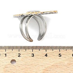 304ステンレススチールカフオープンリング  ハート  ゴールデン·ステンレス鋼色  18mm&nbsp;LS-RJEW-P180-01A