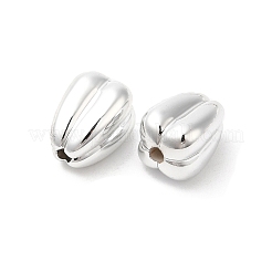 メッキccbプラスチックビーズ  花  プラチナ  13.8x9.5x9.5mm  穴：2mm&nbsp;PACR-C004-01P