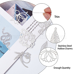 60Pcs 6 Style 201 Stainless Steel Pendants&nbsp;STAS-DC0014-26