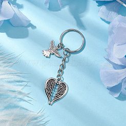 4Pcs 4 Styles Tibetan Style Alloy Keychains&nbsp;KEYC-JKC00804
