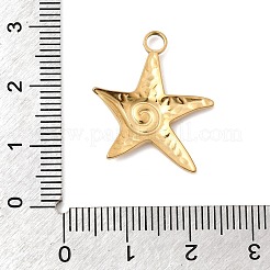 オーシャンシリーズ 304 ステンレススチールペンダント  ゴールドカラー  ヒトデチャーム  22.5x20x2mm  穴：3mm&nbsp;STAS-P450-02E-G