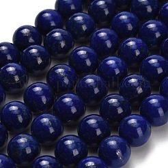 天然石ラピスラズリビーズ連売り  ラウンド  グレードAAA  10mm  穴：0.7mm  約39個/連  15.55~15.75''（39.5~40センチメートル）&nbsp;G-H329-C01-10mm