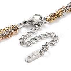 304 Stainless Steel Rope Chain Bracelets&nbsp;BJEW-H618-16MC