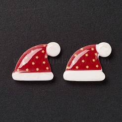 クリスマスをテーマにした不透明樹脂カボション  クリスマスの帽子  レッド  16x21x4mm&nbsp;CRES-P022-08