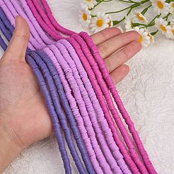 10 Strands 3 Colors Flat Round Handmade Polymer Clay Beads&nbsp;CLAY-SZ0002-03A