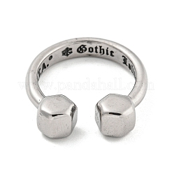 304ステンレススチールオープンリング  アンティークシルバー  内径：19mm&nbsp;RJEW-B055-06AS