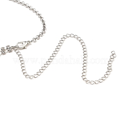 Brass with Crystal Rhinestone Pendants Necklace&nbsp;NJEW-B081-01