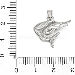 304ステンレスペンダント  魚のチャーム  ステンレス鋼色  19x21x3mm  穴：6x3mm.&nbsp;LS-STAS-B141-03C-P