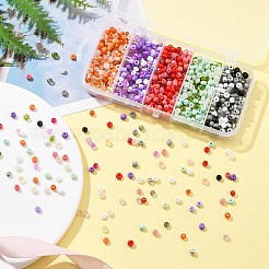 90g 5種類の不透明＆透明内側カラー 3/0つのガラスシードビーズ  丸い穴  ラウンド  ミックスカラー  4mm  穴：1.4~1.5mm  約18g /スタイル&nbsp;SEED-FS0001-15B