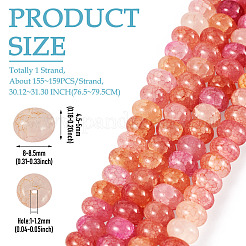 1連売りガラスビーズ連売り  天然石風  ロンデル  染め  カラフル  8~8.5x4.5~5mm  穴：1~1.2mm  約155~159個/連  30.12~31.30インチ（76.5~79.5cm）&nbsp;GLAA-TADJ0001-06E