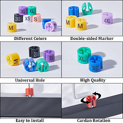 234Pcs 9 Colors 2XS~4XL Plastic Clothing Trouser Size Markers&nbsp;KY-CP0001-08