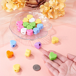アクリルヨーロピアンビーズ  大穴ビーズ  ミックスカラー  ハート  19x21x12.7mm  穴：6.2mm&nbsp;MACR-TAC0001-28A