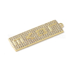 Brass Micro Pave Cubic Zirconia Pendants&nbsp;KK-P290-54G