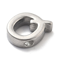 304ステンレススチールチャーム  レターチャーム  文字Q  10x10x3mm  穴：1.6mm&nbsp;STAS-R138-07P-Q