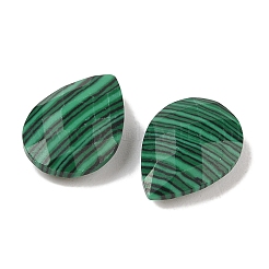 合成マラカイトカボション  ティアドロップ  多面カット  18x13x6mm&nbsp;G-C146-05C