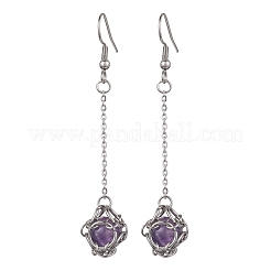 Natural Mixed Gemstone Dangle Earrings&nbsp;EJEW-JE05660-02