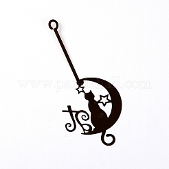 Stainless Steel Rotating Moon with Cat Tealight Candle Holder&nbsp;AJEW-WH0002-48