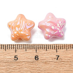 UVメッキと光る不透明アクリルビーズ  スター  虹色の  暗闇で光る  ミックスカラー  13.50x14x7.50mm  穴：1.80mm&nbsp;MACR-L015-14E