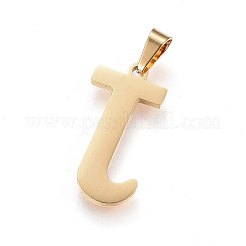 304ステンレススチールペンダントとスタッドピアスジュエリーセット  アルファベット  文字.j  20~23x13~19x1.5mm  穴：6x3mm  6~10x6~9x1mm  ピン：0.8mm&nbsp;SJEW-P099-10G