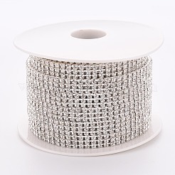 Electroplate Brass Rhinestone Strass Chains&nbsp;CD-TAC0005-01S