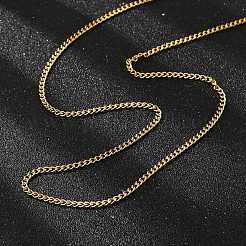 Unisex Casual Style 304 Stainless Steel Curb Chain Necklaces&nbsp;STAS-O037-54G