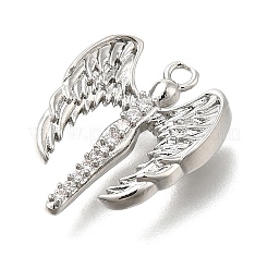 Brass Micro Pave Cubic Zirconia Pendants&nbsp;LS-KK-U061-16P