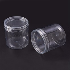 環境に優しいプラスチックビーズ容器  ボトル  コラム  透明  8.4x8.8cm  容量：443ml（14.98液量オンス）&nbsp;CON-P004-01