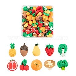 Autumn Theme 100Pcs 10 Style Resin Cabochons&nbsp;CRES-LS0001-06