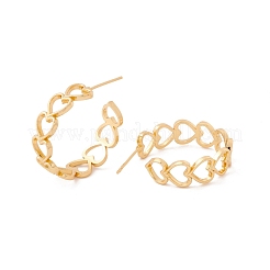 Rack Plating Brass Heart Wrap Stud Earrings&nbsp;EJEW-F282-36G