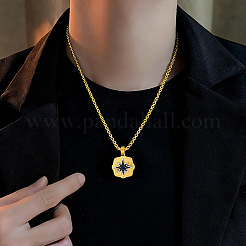 304 Stainless Steel Octagram Star Pendant Necklaces for Unisex&nbsp;WGEC4FF-02