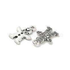 合金のチベット風チャーム  ピエロチャーム  アンティークシルバー  14.5x10.5x1.5mm  穴：1.6mm&nbsp;TIBE-S324-16AS