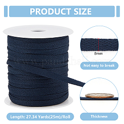 25mのポリエステルリボン  靴ひも用  ブラック  1/4インチ（8mm）  約27.34ヤード（25m）/セット&nbsp;OCOR-BC0006-85A