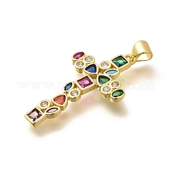 Rack Plating Brass Micro Pave Cubic Zirconia Pendants&nbsp;KK-L226-005G-07