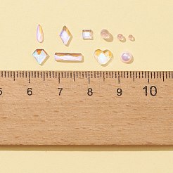 8 スタイルのガラス ラインストーン カボション  ネイルアートの装飾の付属品  多面カット  混合形状  ミックスカラー  9x2.5x2mm&nbsp;MRMJ-FS0001-02