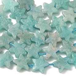 天然石アマゾナイトビーズ連売り  スター  6x6x2mm  穴：0.7mm  約72個/連  14.96''（38センチメートル）&nbsp;G-F817-A10-01