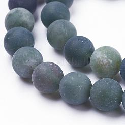 Natural Moss Agate Beads Strands&nbsp;G-F520-58-4mm