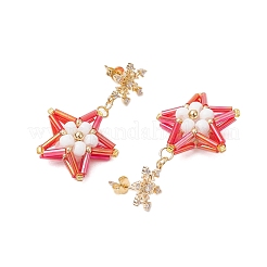 Glass Star Stud Earrings&nbsp;EJEW-MZ00256-05