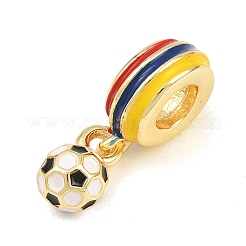 Sports Brass Enamel European Dangle Charms&nbsp;KK-CBAEBFB-05G