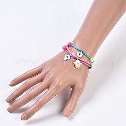 Adjustable Nylon Cord Bracelet Sets&nbsp;BJEW-JB04364-04