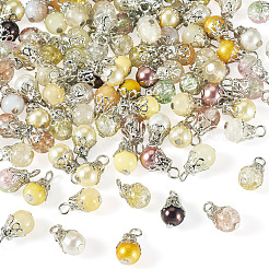 100Pcs Mixed Styles Glass Pendants&nbsp;PALLOY-TADJ00008