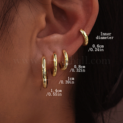 シンプルなスターリングシルバーのフープピアス4個  ゴールドカラー  6~14mm&nbsp;IV9151-1