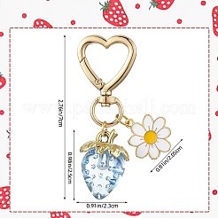 Acrylic Strawberry Pendant Decoration&nbsp;HJEW-SW00120-02