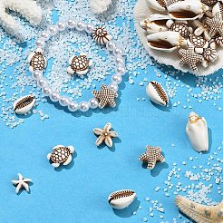 120Pcs 8 Styles Ocean Theme Spray Painted Opaque Acrylic Beads&nbsp;ACRP-YW0001-20