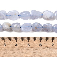 ナチュラルブルーのレースアゲートビーズ連売り  ナゲット  タンブルストーン  7.5~12.5x7.5~8x4~7mm  穴：0.8mm  約42~43個/連  15.55~15.75''（39.5~40センチメートル）&nbsp;G-H330-A01