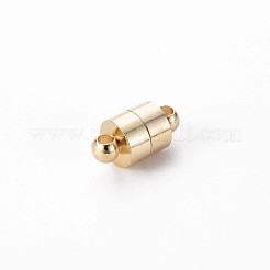 ループ付き真鍮製マグネットクラスプ  コラム  ニッケルフリー  18KGP本金メッキ  12x6x6mm  穴：1.8mm&nbsp;KK-Q765-007-NF