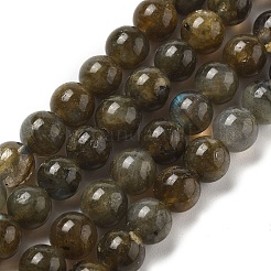 天然石ラブラドライトビーズ連売り  ラウンド  直径8mm  穴：1mm  約48個/連  15.5インチ（39cm）&nbsp;G-I253-01