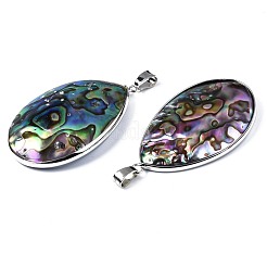 Natural Abalone Shell/Paua Shell Pendants&nbsp;SSHEL-N034-90