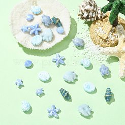 24個 8種類の手作り磁器ビーズ  光沢釉の磁器  ミックスカラー  9.5~20x10.5~20.5x5~10mm  穴：1.6~2.5mm  3個/スタイル&nbsp;PORC-FS0001-46C