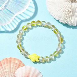 8mm Round Dyed Synthetic Moonstone Beaded Stretch Bracelets&nbsp;BJEW-JB10308-04